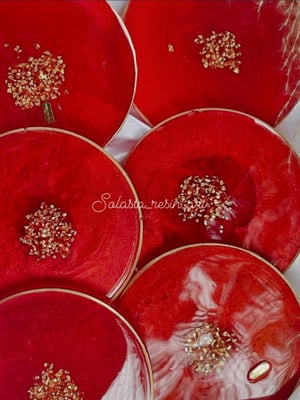 CRIMSON RED DRINK COASTERS