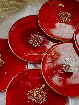 CRIMSON RED DRINK COASTERS — gallery