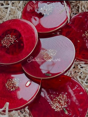 CRIMSON RED DRINK COASTERS — gallery