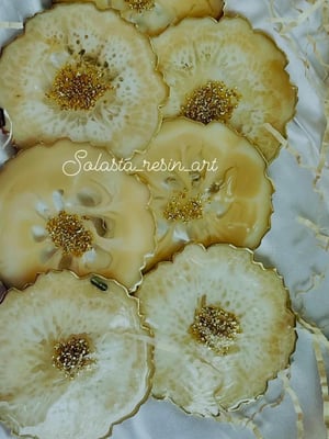 ELEGANT GOLD  ASSCENTED UNEVEN COASTERS