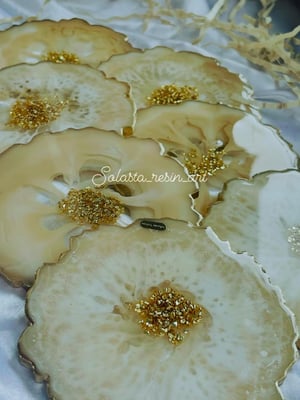 ELEGANT GOLD  ASSCENTED UNEVEN COASTERS — gallery