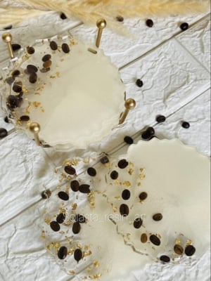 ESPRESSO REAL COFFEE BEAN COASTERS (set of 4) with stand — gallery