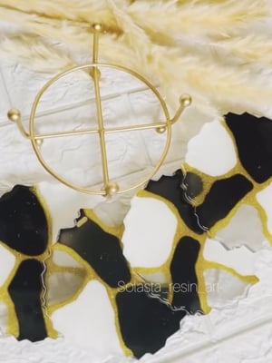 MONOCHROME RESIN TRIVET COASTERS (set of 4) — gallery