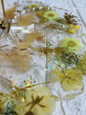 FLORAL GREEN RESIN COASTERS — gallery