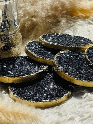 LUXURY CRYSTAL DRUZY COASTERS (set of 6) — gallery