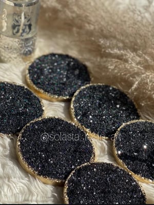 LUXURY CRYSTAL DRUZY COASTERS (set of 6) — gallery