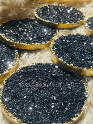 LUXURY CRYSTAL DRUZY COASTERS (set of 6) — gallery