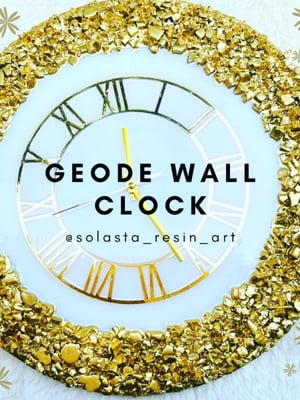White with Gold geode Clock