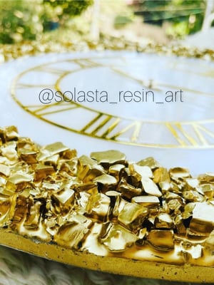 White with Gold geode Clock — gallery