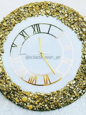 White with Gold geode Clock — gallery