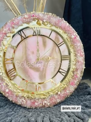 Pink luxury geode wall clock — gallery